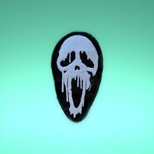 Father Time melting mask patch Scream Scary Movie Movies white Halloween mask